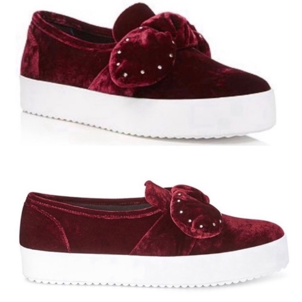 NEW Rebecca Minkoff Stacey Stud Velvet Slip On Platform Sneaker Size 7